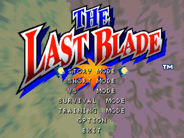 Last Blade title screen for Neo Geo CD